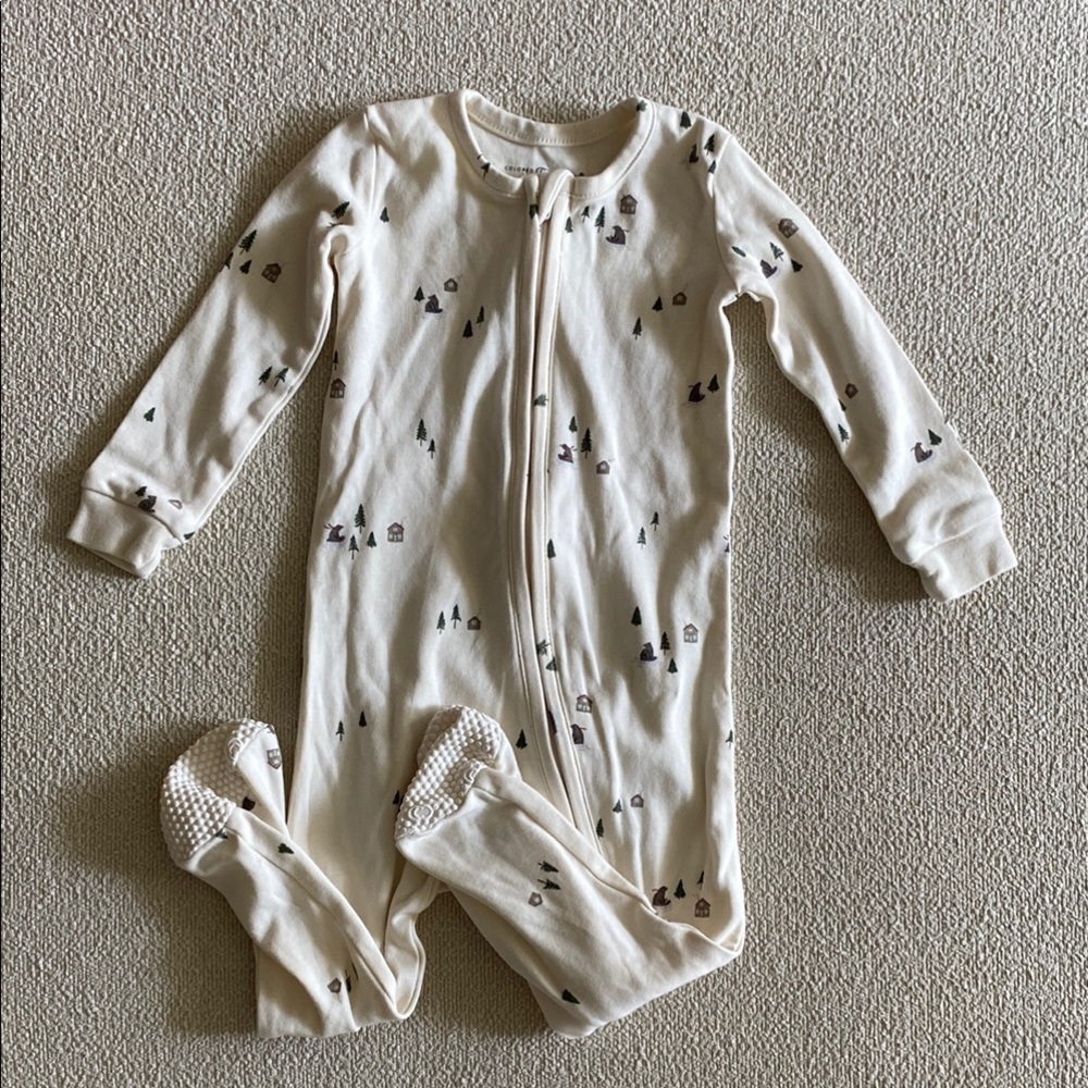 Colored Organics Cozy Cream Kids Festive Zipper Sleeper